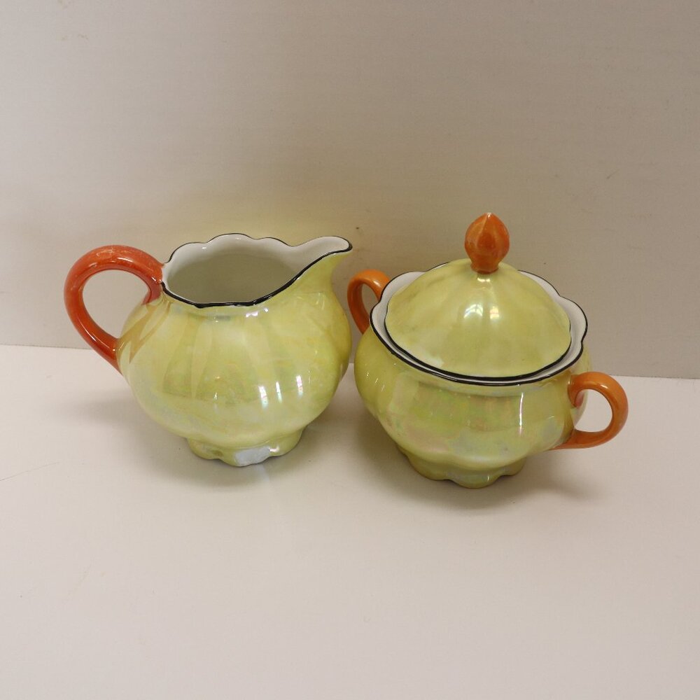 Gold Cream and Sagar Bowls Porcelain Stamped Made in Germany